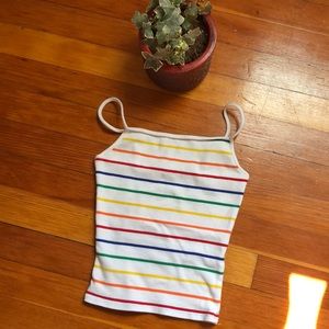 Rainbow garage crop top/ tank top